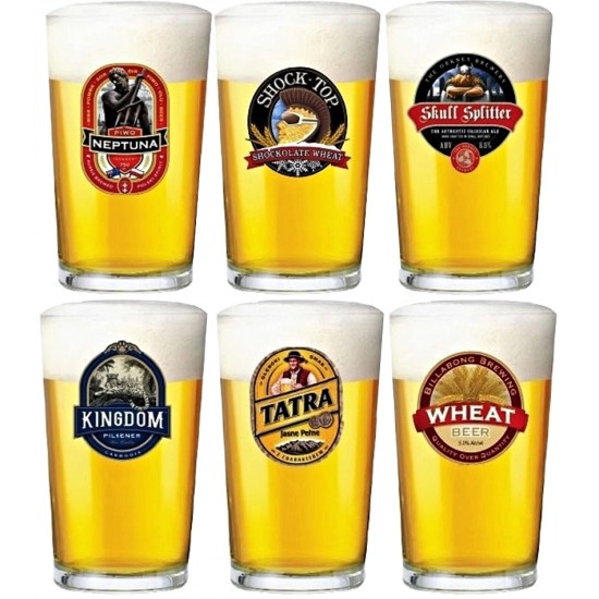 Jogo 6 Copos Cerveja Caldereta Happy